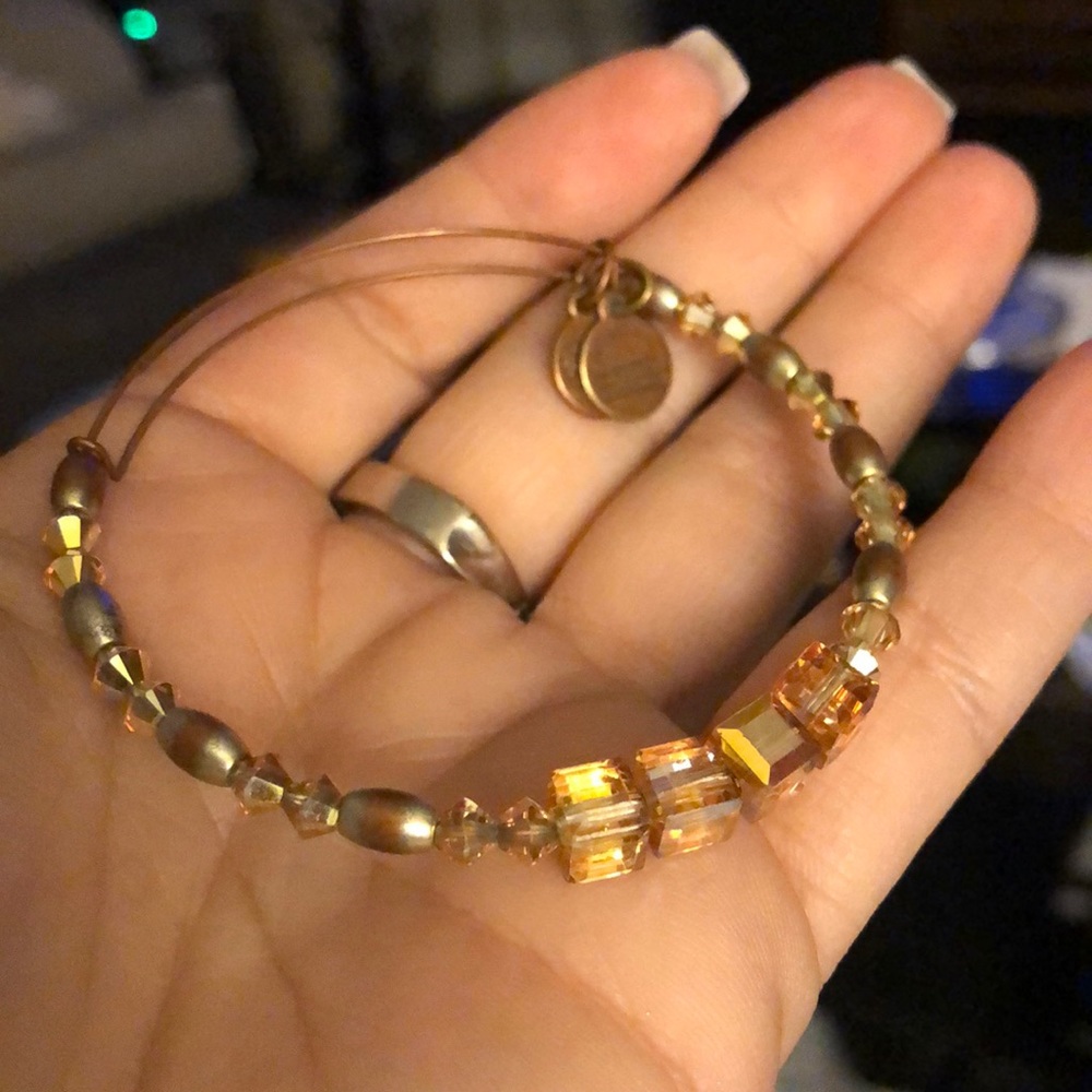 Alex and Ani Swarovski beaded bangle gold